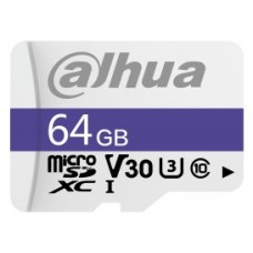 DAHUA MICROSD 64GB MICROSD CARD, READ SPEED UP TO 95 MB/S, WRITE SPEED UP TO 38 MB/S, SPEED CLASS C10, U3, V30, TBW 40TB (DHI-TF-C100/64GB) (Espera 4 dias)
