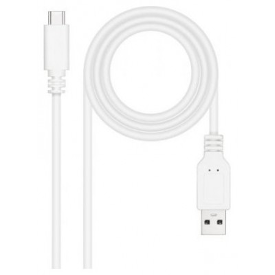 NANOCABLE CABLE USB 2.0 3A, TIPO USB-C/M-A/M, BLANCO, 1.5 M