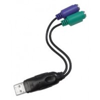 2xPS/2/H-USB A/M, 0.15 m, Negro