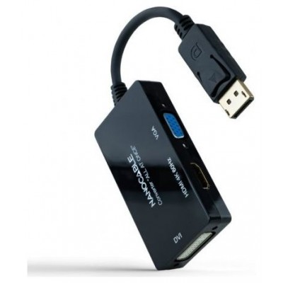 CONVERSOR DP A HDMI/H-DVI/H-VGA/H NEGRO 25 CM