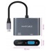 CONVERSOR USB-C/M A HDMI/H-VGA/H 4K GRIS 15 CM