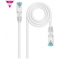 CABLE DE RED LATIGUILLO 600MHZ LSZH SFTP PIMF CAT7 AWG26 0.30 M BLANCO NANOCABLE (Espera 4 dias)