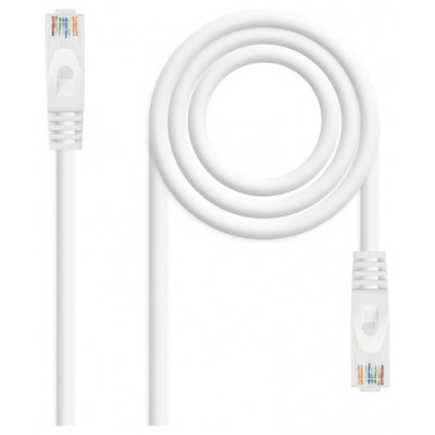 CABLE DE RED LATIGUILLO RJ45 UTP CAT6A AWG24 0.5 M BLANCO NANOCABLE (Espera 4 dias)