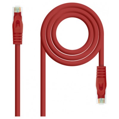 NANOCABLE Cable de red latiguillo RJ45 LSZH Cat.6A UTP AWG24, Rojo, 3.0m