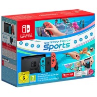 CONSOLA NINTENDO SWITCH NEON/ROJA +NINTENDO SPORTS+ CINTA+ 12 MESES NINTENDO ONLINE (Espera 4 dias)