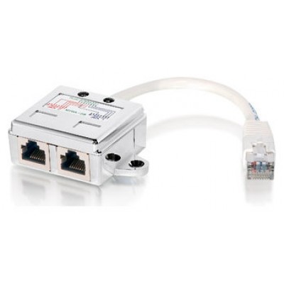 ADAPTADOR RJ45 CAT5e 1 MACHO A 2 HEMBRAS