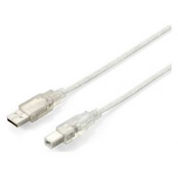 CABLE USB-A  2.0 EQUIP TIPO A - B   TRANSPARENTE 1.8M