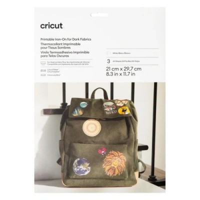 CRICUT PRINTABLE IRON-ON FOR DARK FABRIC A4 - 3 SHEETS (Espera 4 dias)