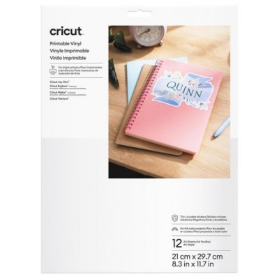 CRICUT PRINTABLE VINYL A4 - 12 SHEETS (WHITE) (Espera 4 dias)