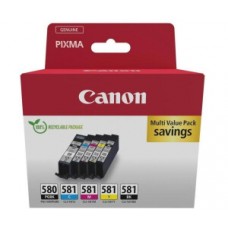 CANON Cartucho Pack 5 Colores PGI580BK / CLI581CMYK  MULTI ECOPACK - SEC (con alarma)