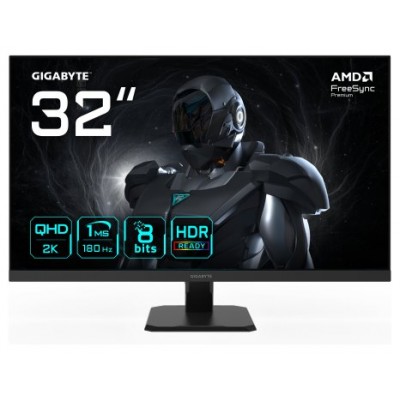 GIGABYTE GS32QA Monitor Gaming 32” QHD - 2560 x 1440, 180Hz, 1ms, 300 cd/m², FreeSync Premium, HDR Ready, HDMI 2.0, DisplayPort 1.4 (Espera 4 dias)
