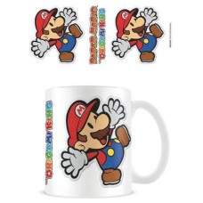 TAZA DESAYUNO SUPER MARIO PAPER MARIO PEGATINA PYRAMID REDSTRING MG26046 (Espera 4 dias)