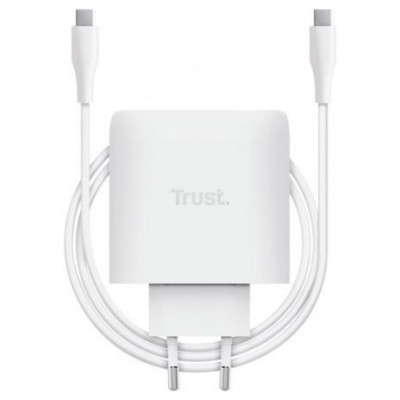 CARGADOR PARED/VIAJE USB-C 65W + CABLE USB-C 2 M MAXO BLANCO TRUST (Espera 4 dias)