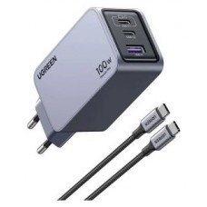 Ugreen Nexode Pro EU 3-Port GaN PD Fast Charger With USB-C Cable Universal Negro, Gris Corriente alterna Carga r&aacute;pida Interior (Espera 4 dias)