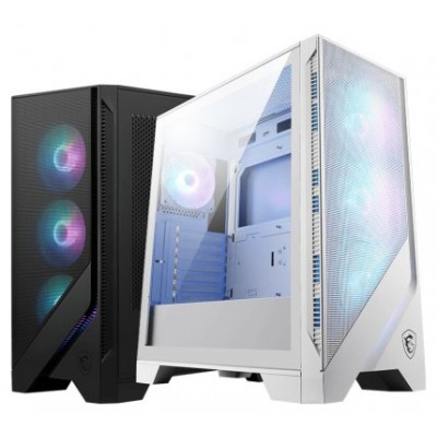 CAJA MSI MAG FORGE 320R AIRFLOW WHITE,1x2.5"+2x2.5”/3.5”,3x120MM+1x120MM (ARGB),2xUSB3.2,+AUDIO+MICRO,RGB,MID-TOWER(BLANCO) (Espera 4 dias)