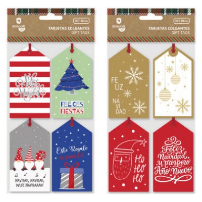 TARJETAS COLGANTES NAVIDAD 20 UND BISMARK 332923 (MIN24) (Espera 4 dias)