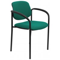 PIQUERAS Y CRESPO NOWY STYL Silla fija Styl bali verde esmeralda chasis negro con brazos