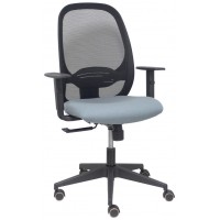 PIQUERAS Y CRESPO Silla Cilanco negra malla negra asiento bali gris brazo regulable PIQUERAS Y CRESPO Silla Cilanco negra malla negra asiento bali gris brazo regulable