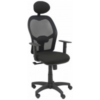 PIQUERAS Y CRESPO Silla Alocen malla negra asiento bali negro brazos regulables cabecero fijo