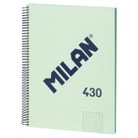 LIBRETA CON ESPIRAL, PAPEL CUADRICULADO, 80 HOJAS A4, SERIE 1918, VERDE MILAN 57143E80GR (Espera 4 dias)