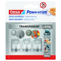 BLISTER 3 GANCHOS ADHESIVOS ALAMBRE POWERSTRIPS 0,5KG TAMAÑO S TRANSPARENTE TESA 58620-00001-01 (Espera 4 dias)