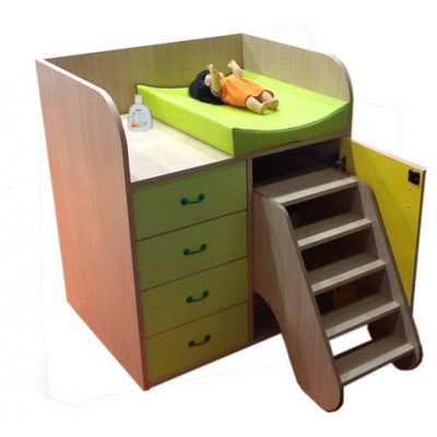 MUEBLE CAMBIADOR CON ESCALERA GIRATORIA Y CAJONES HAYA MOBEDUC 600716HPS18 (Espera 4 dias)