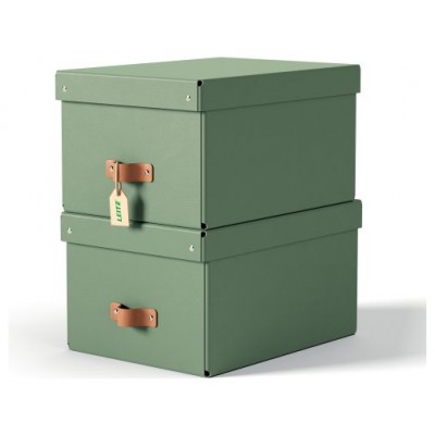 PACK 2 CAJAS DE ALMACENAMIENTO CART&Oacute;N MEDIANA COLOR VERDE LEITZ 61490050 (Espera 4 dias)