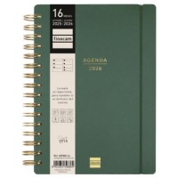 AGENDA 16 MESES SEPTIEMBRE 2025-DICIEMBRE 2026 HAIKU E10-155X212 SEMANA VISTA HORIZONTAL VERDE+ FINOCAM 627400226 (Espera 4 dias)