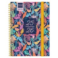 AGENDA ESCOLAR 2025-2026 SECUNDARIA 8º 120X164 SEMANA VISTA HORIZONTAL TROPICAL+ FINOCAM 634225026 (Espera 4 dias)