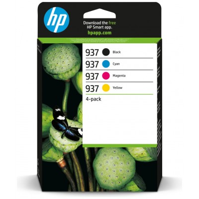 HP Paquete de 4 Cartuchos de Tinta Original 937 CMYK (Espera 4 dias)