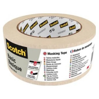 ROLLO CINTA ADHESIVA DE ENMASCARAR PINTOR BASIC 48MM X 50M SCOTCH 7100334410 (Espera 4 dias)