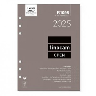 RECAMBIO ANUAL 2025 R1098 OPEN1000 155X215MM DIA PAGINA FINOCAM 711680025 (Espera 4 dias)