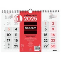 CALENDARIO 2025 NEUTRO PARED NUMEROS GRANDES M 300X210MM FINOCAM 780000025 (Espera 4 dias)