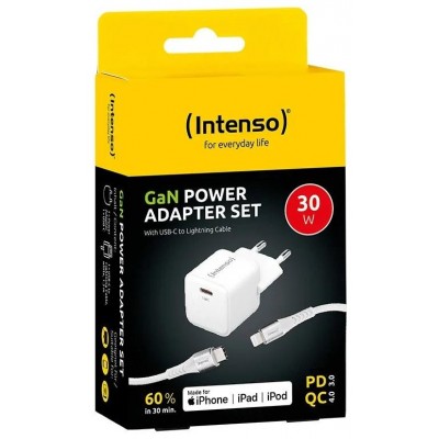 Intenso | KIT Cargador GaN W30C + Cable Lightning