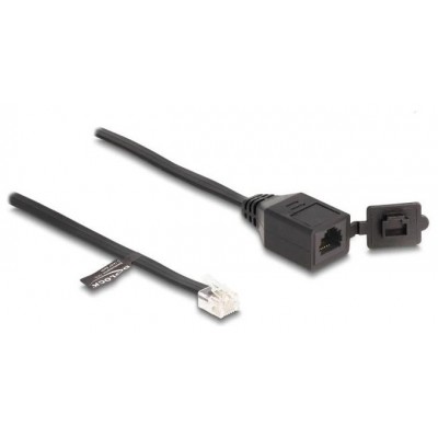 Delock Cable RJ11 macho a RJ11 hembra con tapa