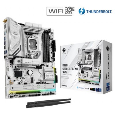 PLACA ASROCK B860 STEEL LEGEND WIFI,INTEL,1851,B860,4DDR5,USB 10GBPS,WIFI,ATX (Espera 4 dias)