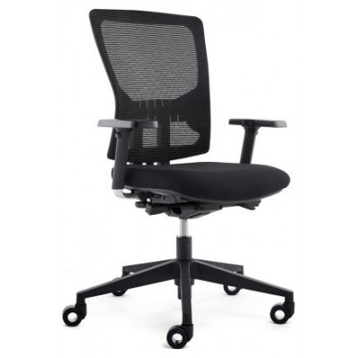 SILLA OFICINA RD937-4 ASIENTO TAPIZADO NEGRO / RESPALDO MALLA NEGRA ROCADA 937V19-4 (Espera 4 dias)