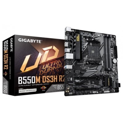 GIGABYTE B550M DS3H R2 Placa base - Procesadores AMD Ryzen 5000, VRM de 5+3 fases, hasta 4733 MHz DDR4 (O.C.), 1x M.2 PCIe 4.0 + 1x M.2 PCIe 3.0, LAN 1 GbE, USB 3.2 Gen 1 (Espera 4 dias) GIGABYTE B550M DS3H R2 Placa base - Procesadores AMD Ryzen 5000, VRM de 5+3 fases, hasta 4733 MHz DDR4 (O.C.), 1x M.2 PCIe 4.0 + 1x M.2 PCIe 3.0, LAN 1 GbE, USB 3.2 Gen 1 (Espera 4 dias)
