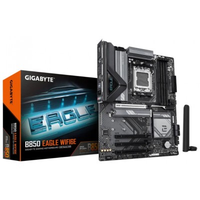 GIGABYTE B850 EAGLE WIFI6E Placa Base - Procesadores AMD Ryzen Serie 9000, VRM digital de 8+2+2 fases, hasta 8200MHz DDR5 (OC), 1xPCIe 5.0 + 2xPCIe 4.0 M.2, LAN GbE, WIFI 6E, USB 3.2 Gen 2 (Espera 4 dias)