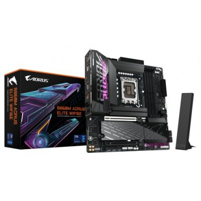 GIGABYTE B860M AORUS ELITE WIFI6E Placa base - CPUs Intel Core Ultra, VRM de 12+1+2+1 fases, hasta 9200MHz DDR5, 1xPCIe 5.0 + 2xPCIe 4.0 M.2, LAN 2,5 GbE, WIFI 6E, Thunderbolt (Espera 4 dias)