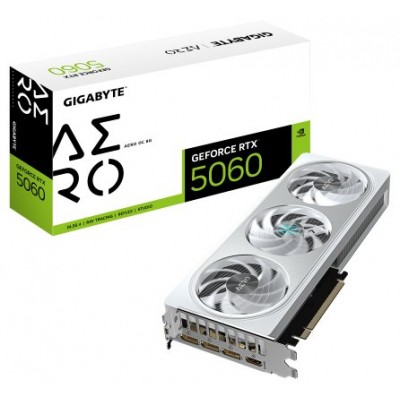 GIGABYTE GeForce RTX 5060 AERO OC 8G Tarjeta Gráfica - 8GB GDDR7, 128bit, PCI-E 5.0, 2595 MHz Frecuencia del núcleo, 3 x DisplayPort, 1 x HDMI, GV-N5060AERO OC-8GD (Espera 4 dias)