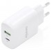 AISENS - CARGADOR GaN 30W, 1xUSB-C PD3.0 QC4.0, 1xUSB-A QC3.0, BLANCO