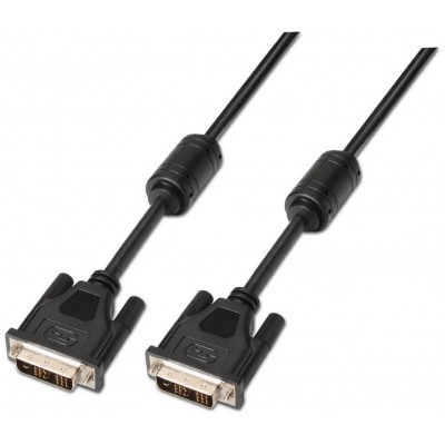 AISENS - CABLE DVI SINGLE LINK 18+1 CON FERRITA, M-M, NEGRO, 5.0M