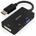 AISENS - CONVERSOR DISPLAYPORT V1.2 A VGA/DVI/HDMI, DP 1.2/M-VGA/H-DVI/H-HDMI/H 4K, NEGRO, 15CM