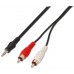 CABLE AUDIO ESTEREO JACK 3.5M-2XRCAM NEGRO 1.5M AISENS