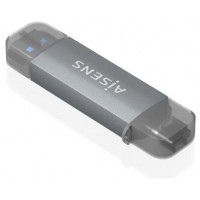 AISENS - LECTOR DE TARJETAS SD, Micro SD, MMC, RS-MMC, MMC Micro, USB-A Y USB-C, GRIS