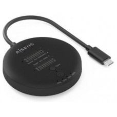 AISENS - ESTACION DE DOCKING DE DOBLE BAHIA NVMe A USB 3.2 GEN2x2, CLONE, NEGRO
