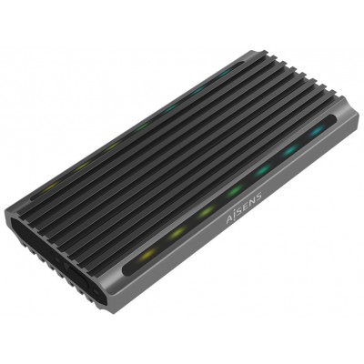 AISENS CAJA EXTERNA M.2 RGB GAMING ASM2-RGB011GR SATA/NVME A USB3.1 GEN2, GRIS