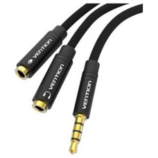 CABLE AUDIO ESTEREO JACK 3.5/M 2xJACK 2.5/H 0.3 M NEGRO VENTION (Espera 4 dias)