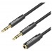 CABLE AUDIO ESTEREO 2xJACK 3.5/M JACK 3.5/H 0.30 M NEGRO VENTION (Espera 4 dias)